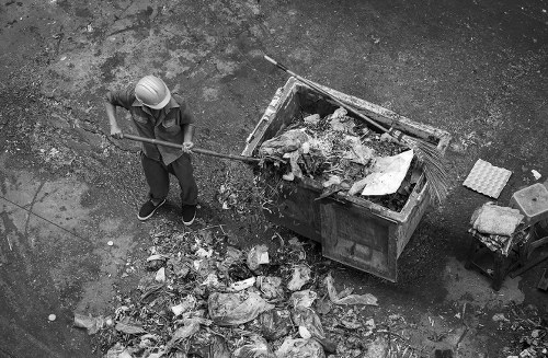 Construction site in Fitzrovia with waste clearance services